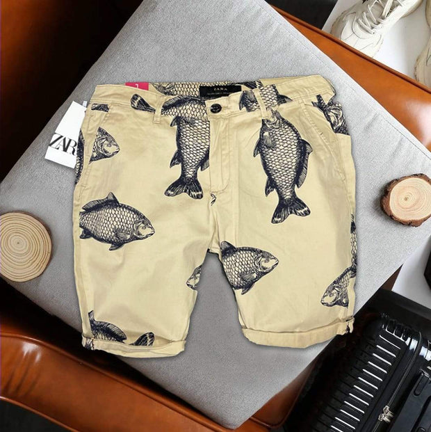 Chino Shorts Cream Fish - Zara
