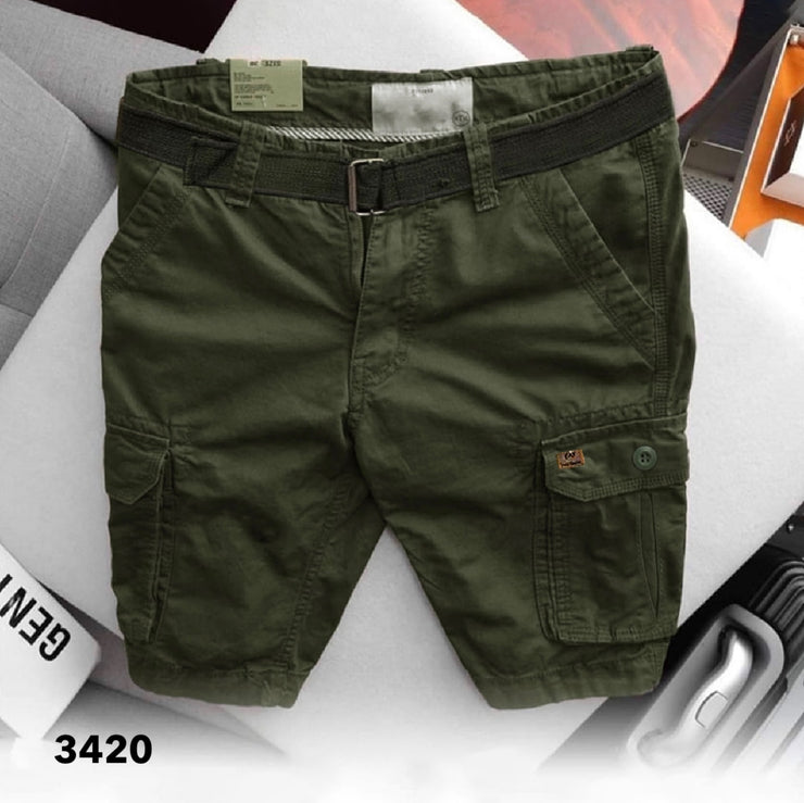 Green Cargo Shorts - 3420