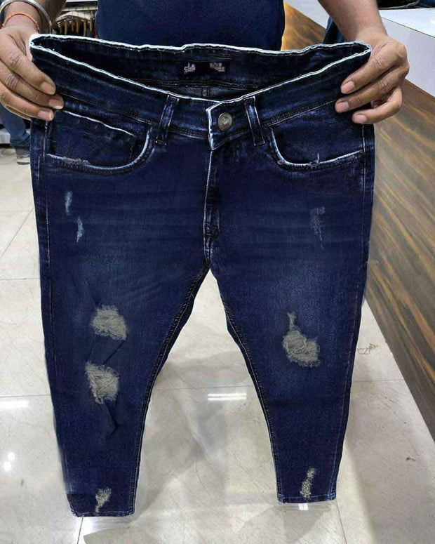 Dirty Blue Dynamic Distressed Jeans - 3446