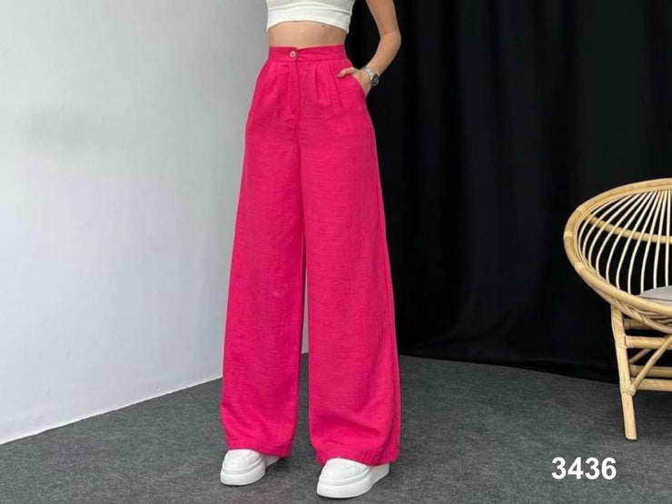 High Waist Plazo - Pink