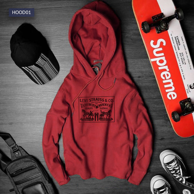 Tee Hoodie - Red Classic Stamp