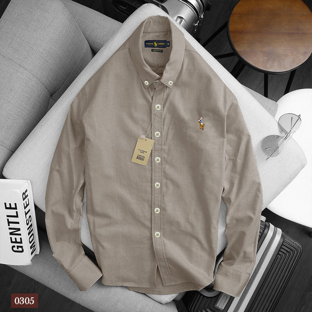 Ralph Lauren Slim Fit Shirt - Mud Grey