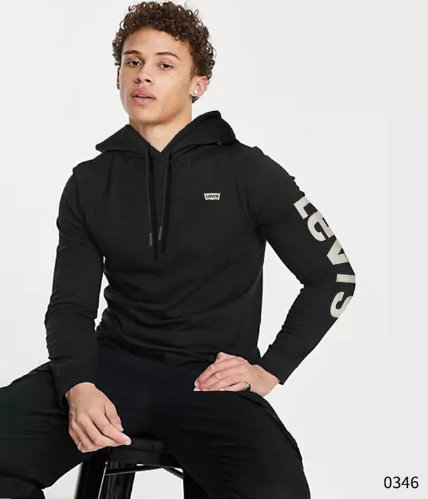 Tee Hoodie -Black Small Basic Logo