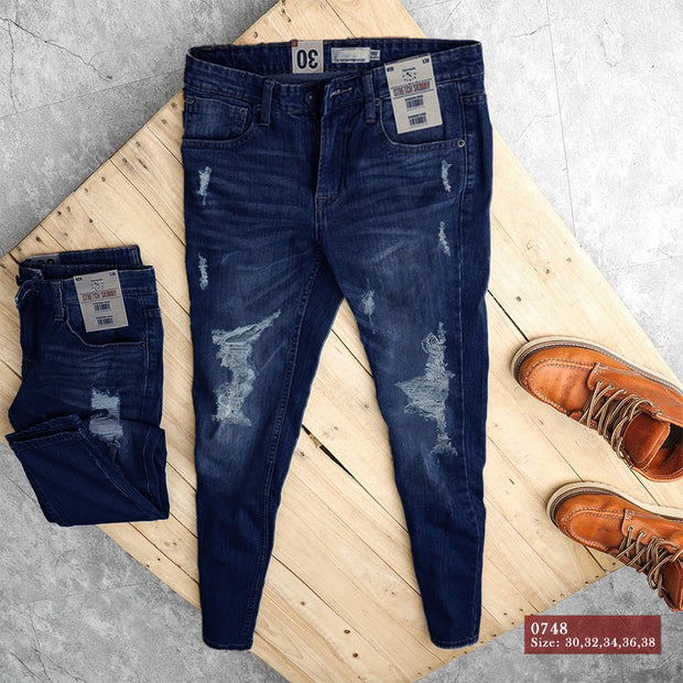 Mid Blue Ripped Jeans -DEPA.0748