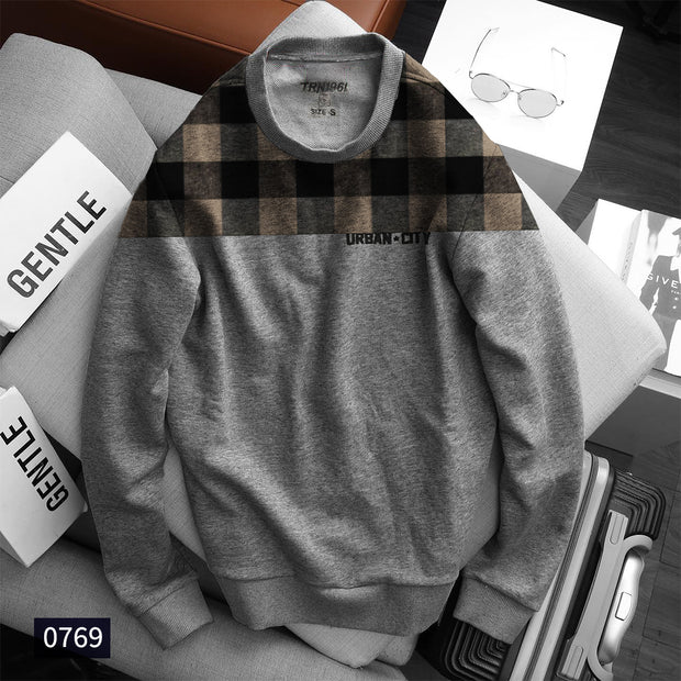 Grey Block Sweat Shirt - 0769