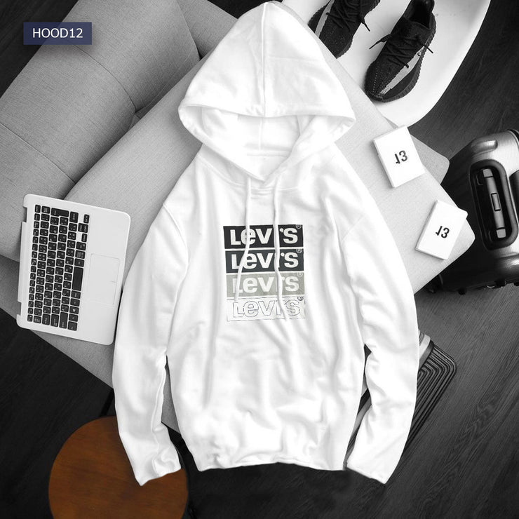 Tee Hoodie - White Bar Logo 0353
