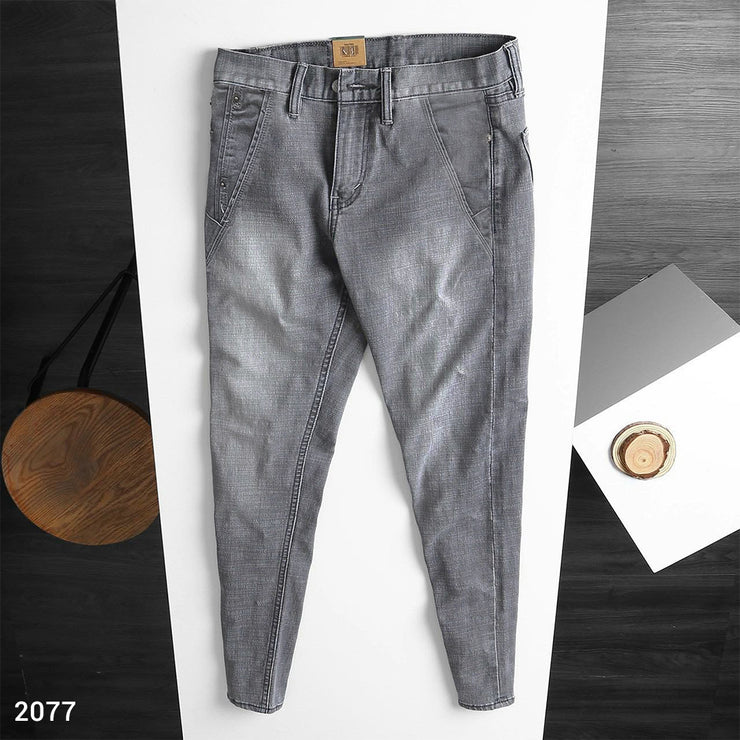 Cross Pocket Denim Pant- Grey 2077