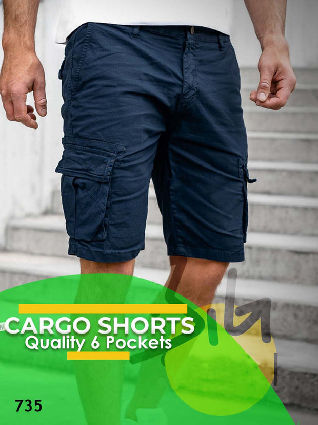 Dark Blue Cargo Shorts - 0735