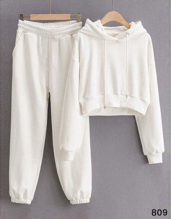 Women Hoodie Set - White 2140