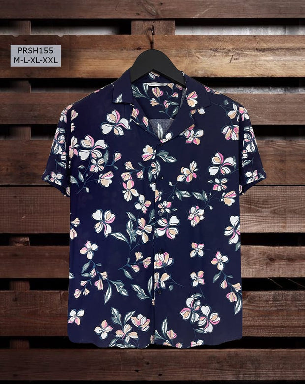 Printed Shirt - PRSH155 ( Blue Flower)