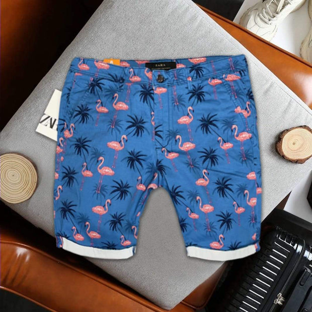 Chino Shorts Bright blue Flamingo - Zara