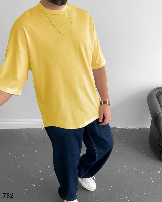 Oversize Selected Print T-Shirt  - Yellow 2098