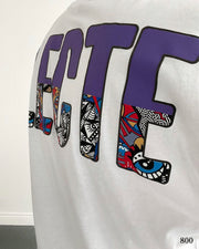Oversize Selected Print T-Shirt  - White 2097