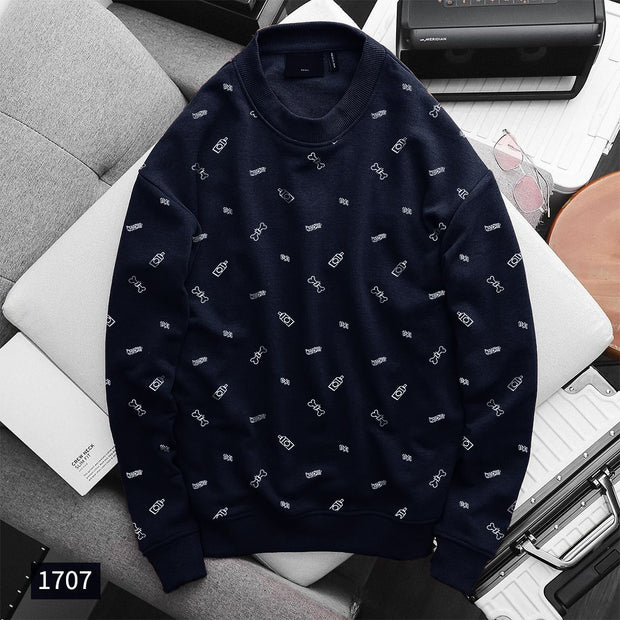 Next All Over Printed Dark Blue Sweatshirt - 1707