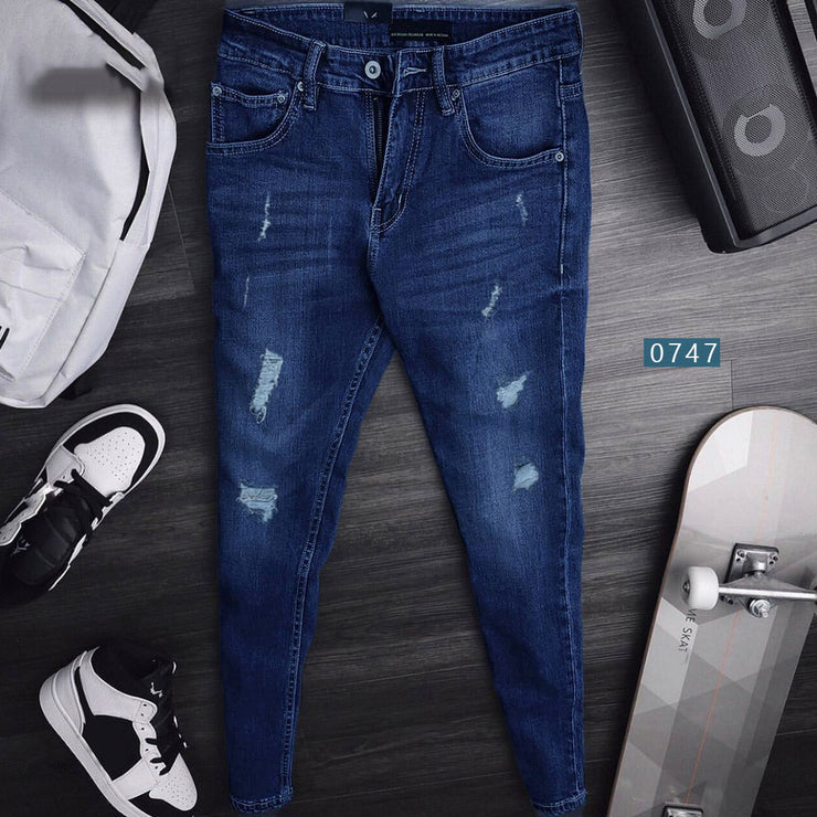 Denim Blue Ripped Jeans -DEPA.0747